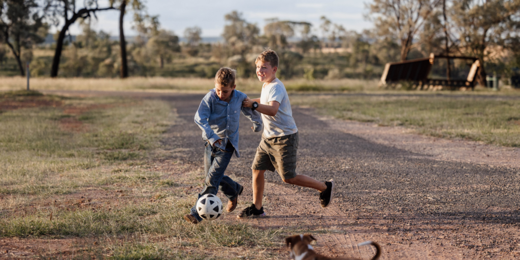 Bush children feeling tired at the end of the school year